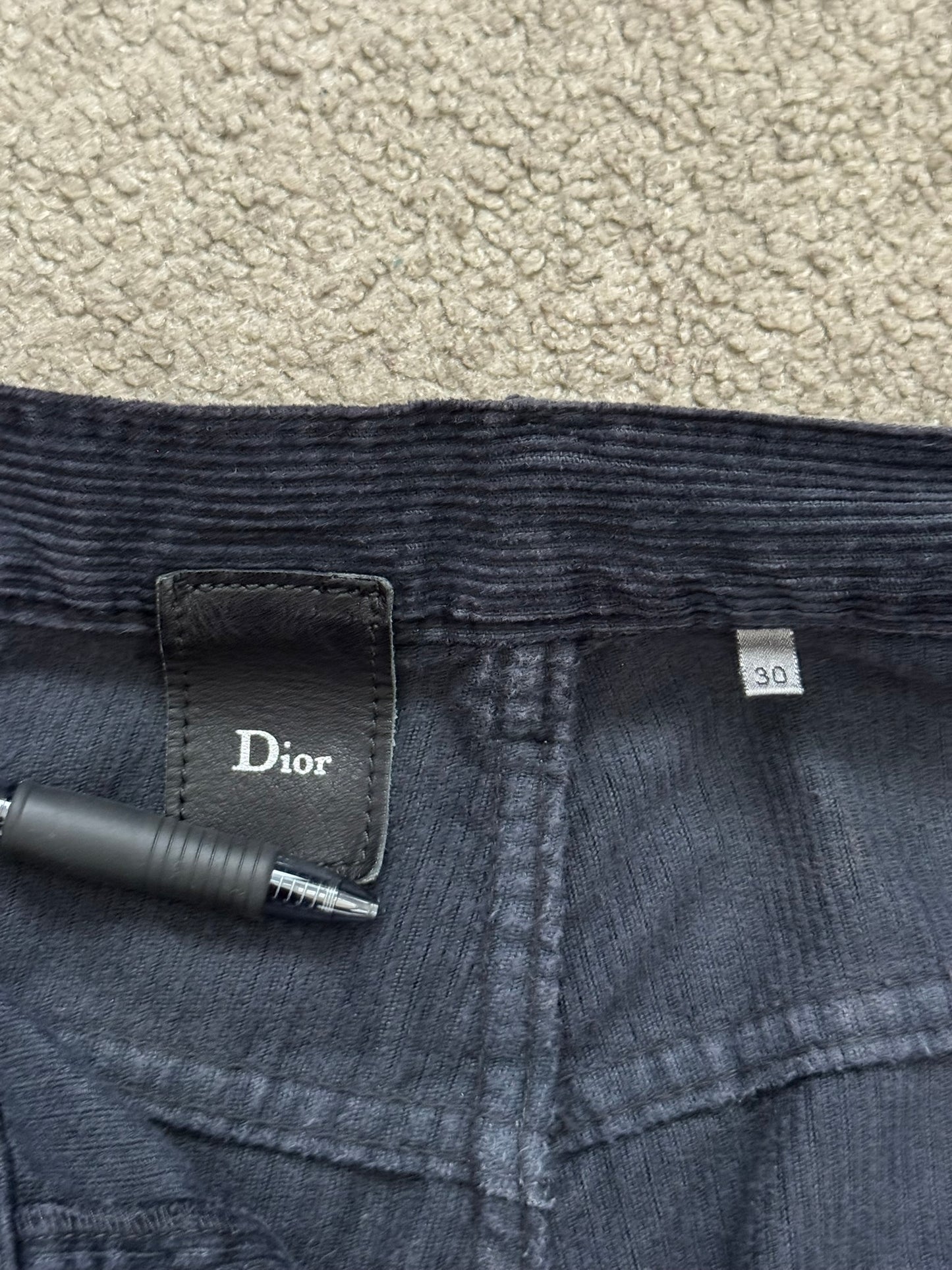 AW05 Dior Homme by Hedi Slimane Black Flared Corduroy Pants