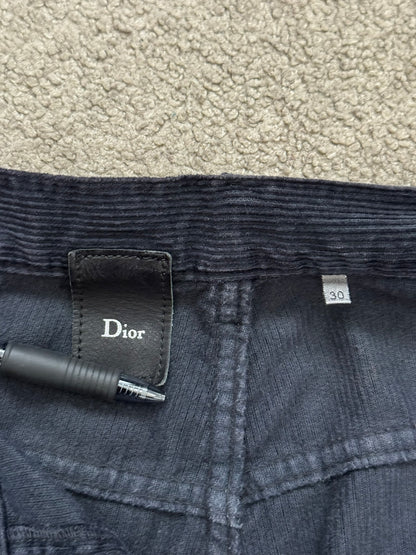 AW05 Dior Homme by Hedi Slimane Black Flared Corduroy Pants