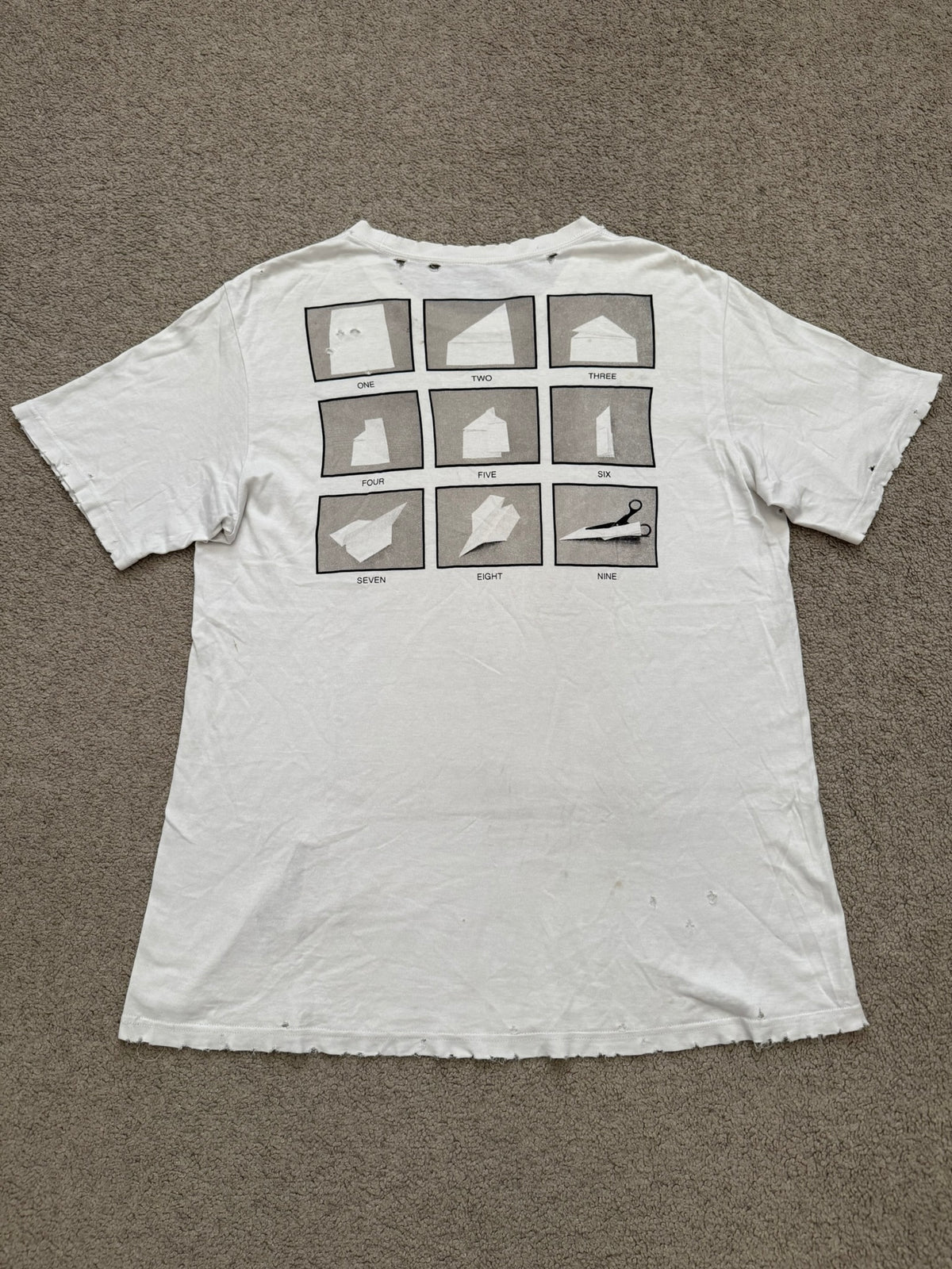 SS05 Number (N)ine "Hell" Cross Origami Distressed T Shirt