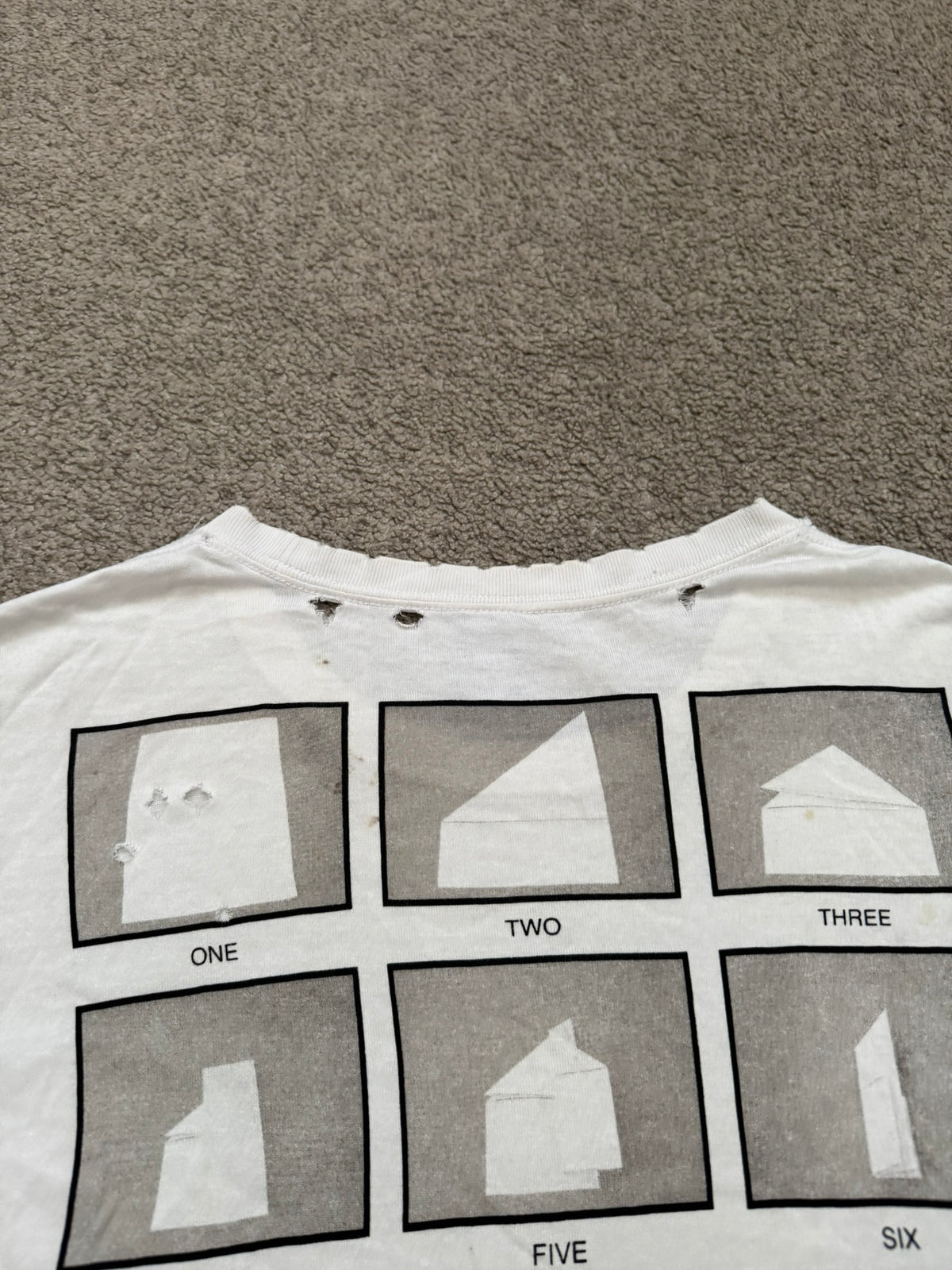 SS05 Number (N)ine "Hell" Cross Origami Distressed T Shirt