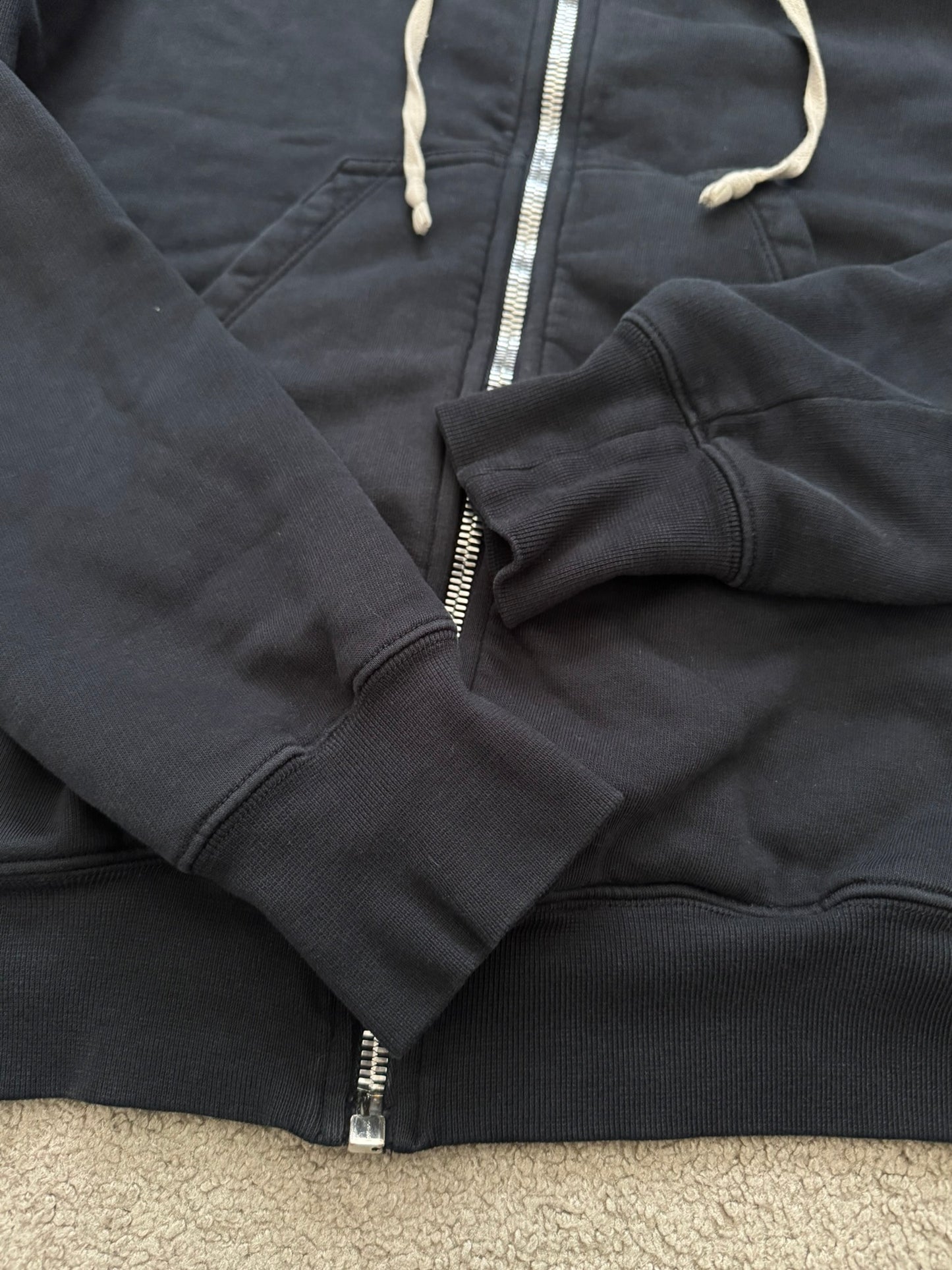 SS18 Rick Owens DRKSHDW Black Felpa Jason Zip Up Hoodie