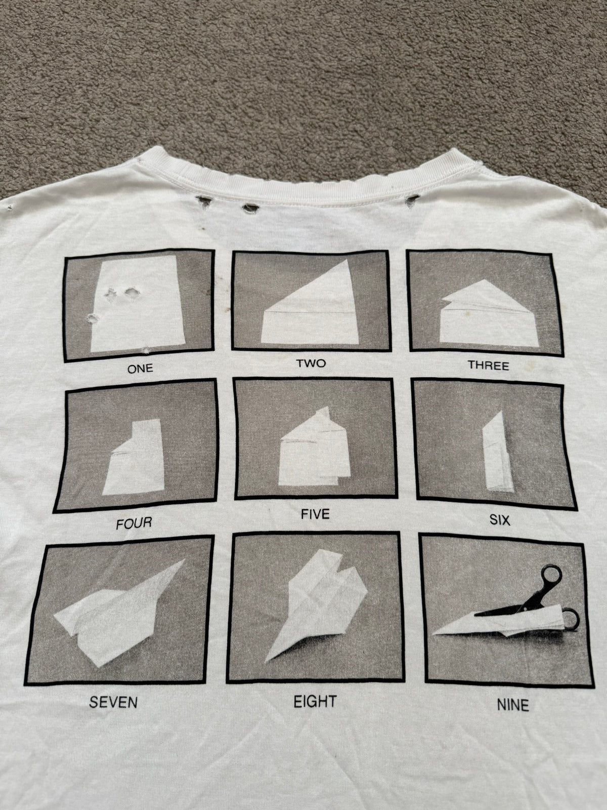 SS05 Number (N)ine "Hell" Cross Origami Distressed T Shirt