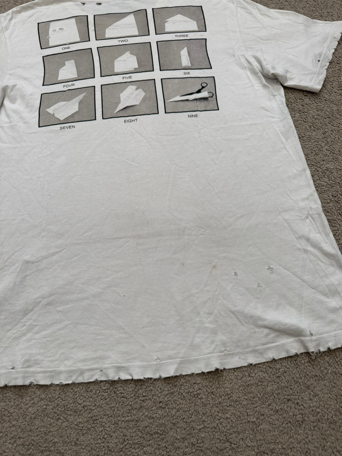 SS05 Number (N)ine "Hell" Cross Origami Distressed T Shirt