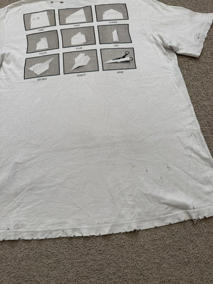 SS05 Number (N)ine "Hell" Cross Origami Distressed T Shirt