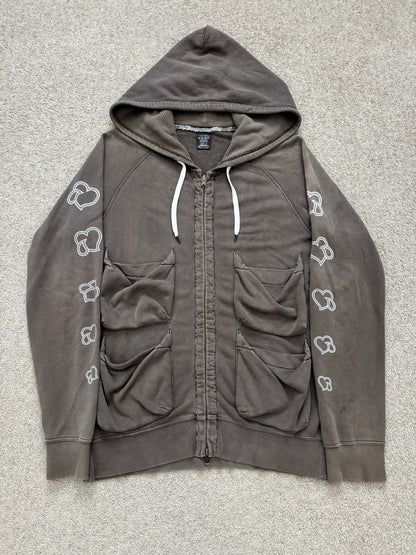 SS05 Number (N)ine Crying Hearts Cargo Zip Up Hoodie