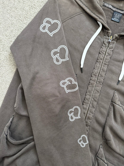 SS05 Number (N)ine Crying Hearts Cargo Zip Up Hoodie