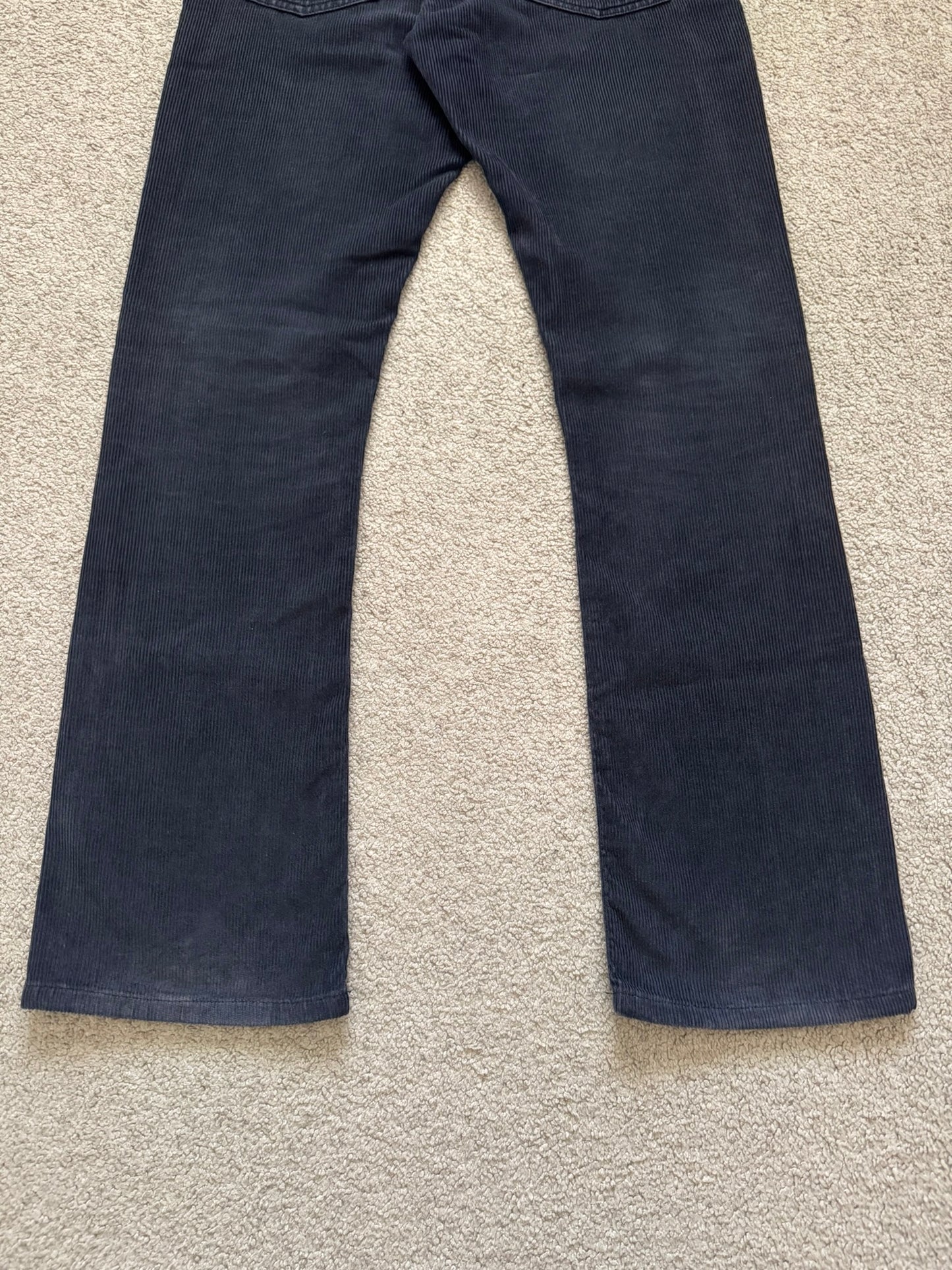 AW05 Dior Homme by Hedi Slimane Black Flared Corduroy Pants