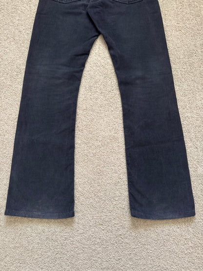 AW05 Dior Homme by Hedi Slimane Black Flared Corduroy Pants