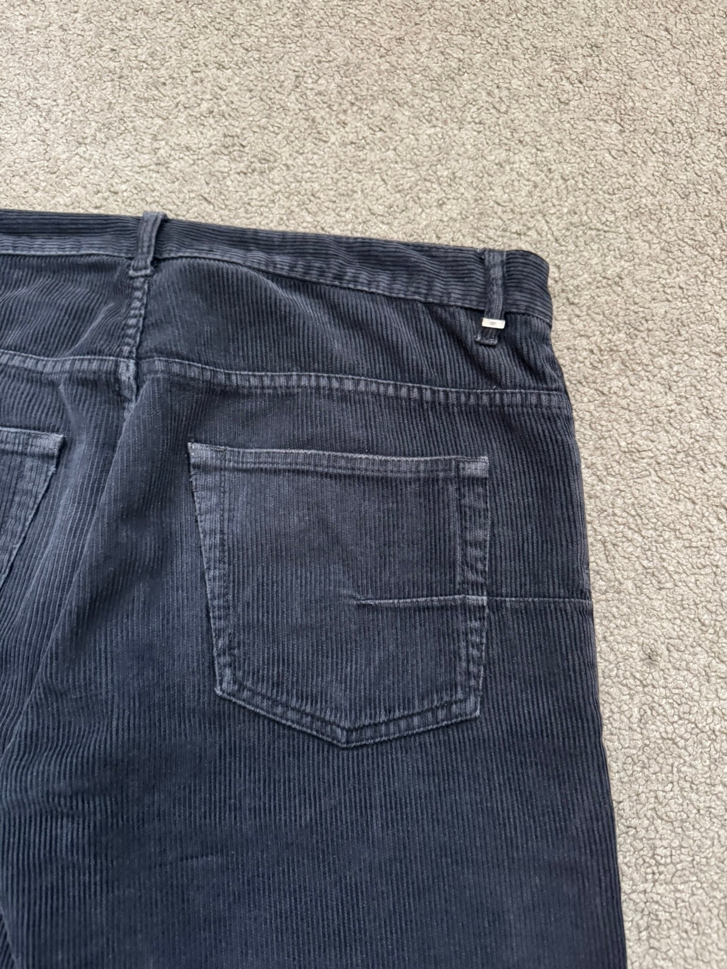 AW05 Dior Homme by Hedi Slimane Black Flared Corduroy Pants