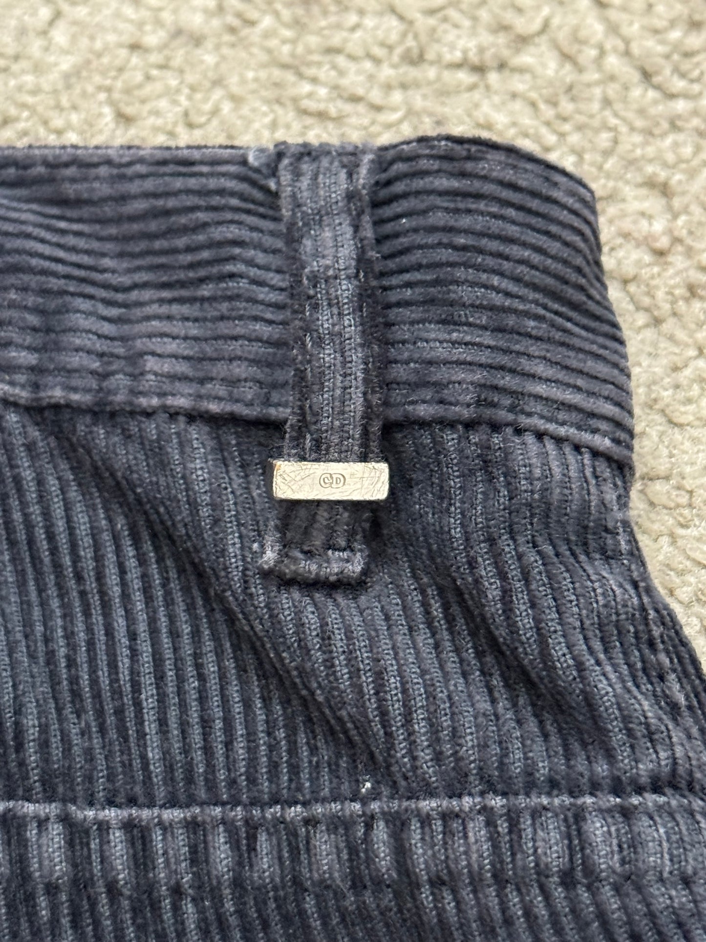 AW05 Dior Homme by Hedi Slimane Black Flared Corduroy Pants