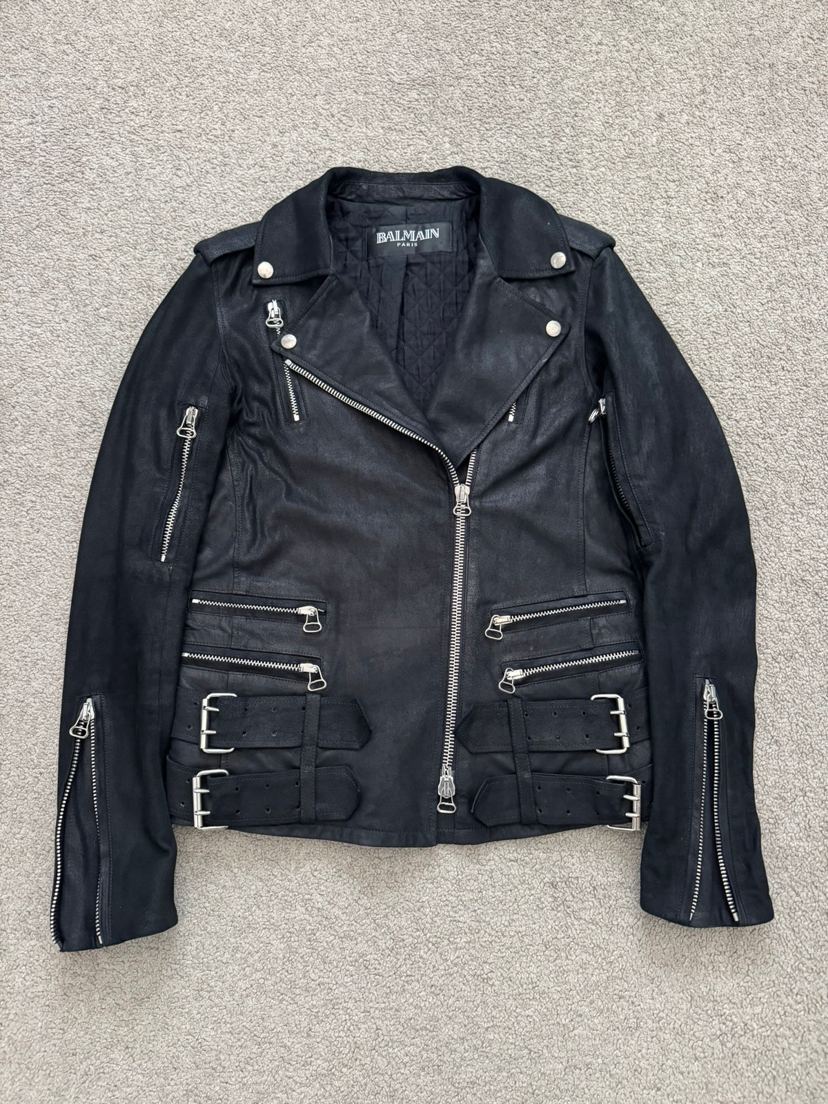 AW09 Balmain by Christophe Decarnin Goatskin Leather Perfecto Jacket