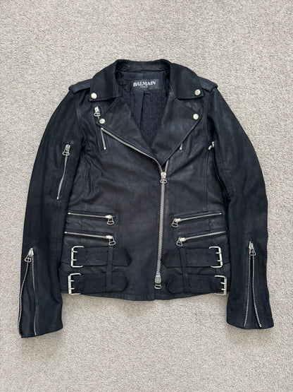 AW09 Balmain by Christophe Decarnin Goatskin Leather Perfecto Jacket