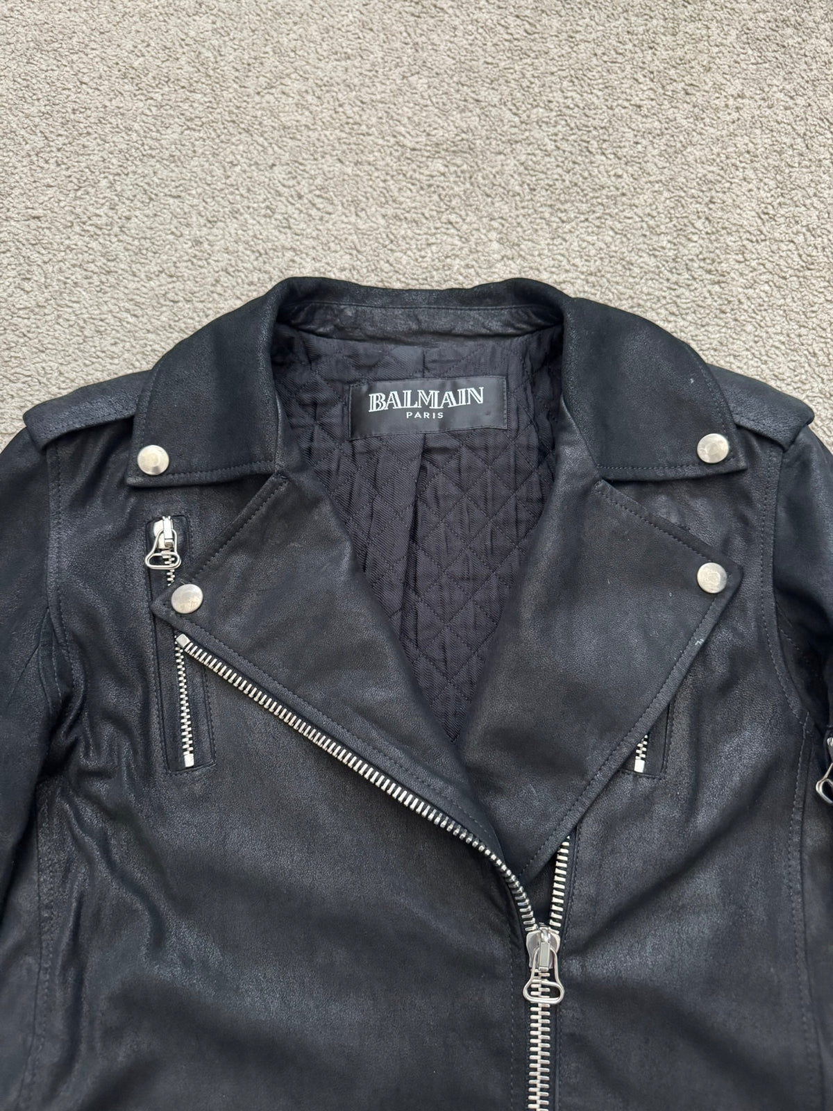 AW09 Balmain by Christophe Decarnin Goatskin Leather Perfecto Jacket