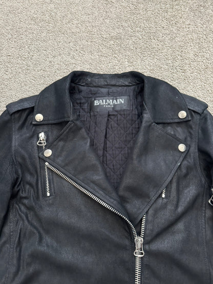 AW09 Balmain by Christophe Decarnin Goatskin Leather Perfecto Jacket