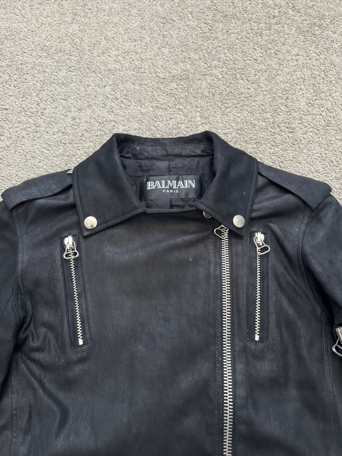 AW09 Balmain by Christophe Decarnin Goatskin Leather Perfecto Jacket