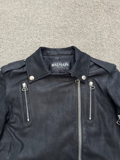 AW09 Balmain by Christophe Decarnin Goatskin Leather Perfecto Jacket