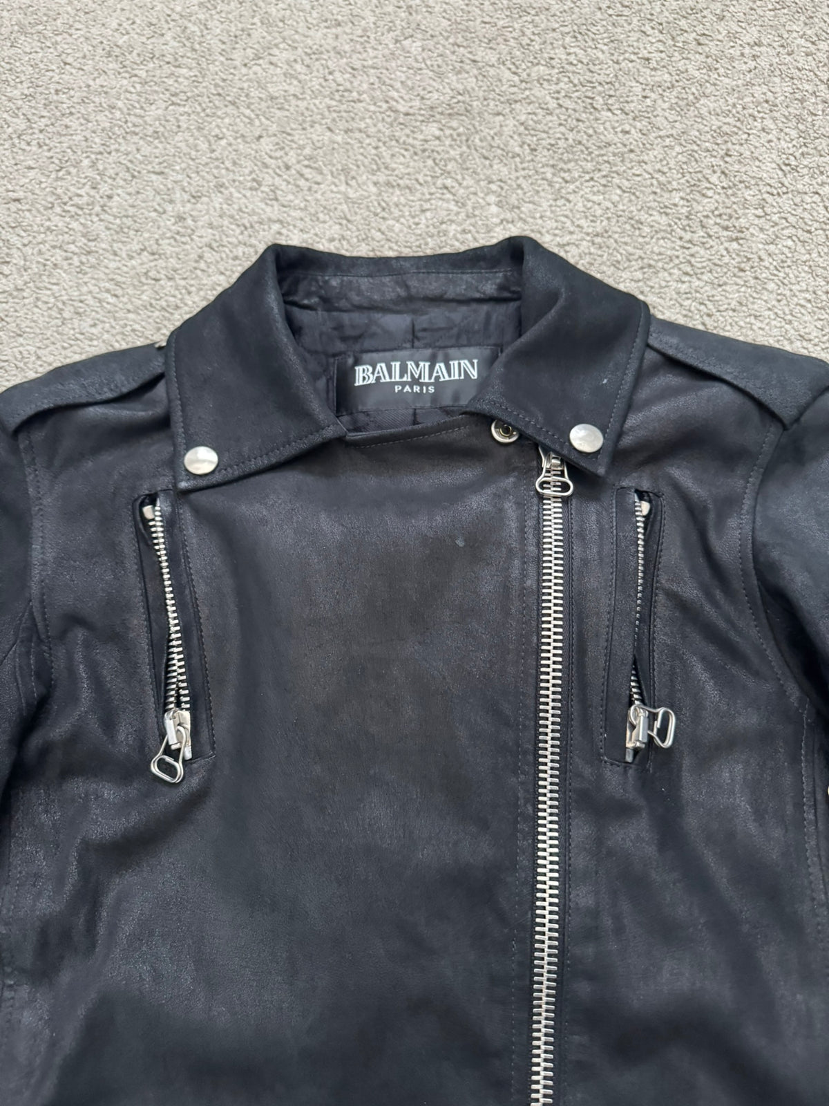 AW09 Balmain by Christophe Decarnin Goatskin Leather Perfecto Jacket