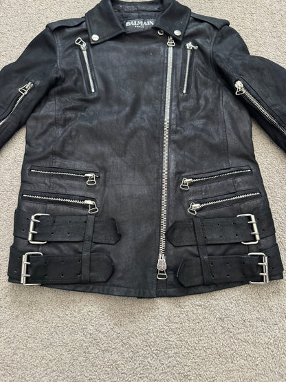AW09 Balmain by Christophe Decarnin Goatskin Leather Perfecto Jacket