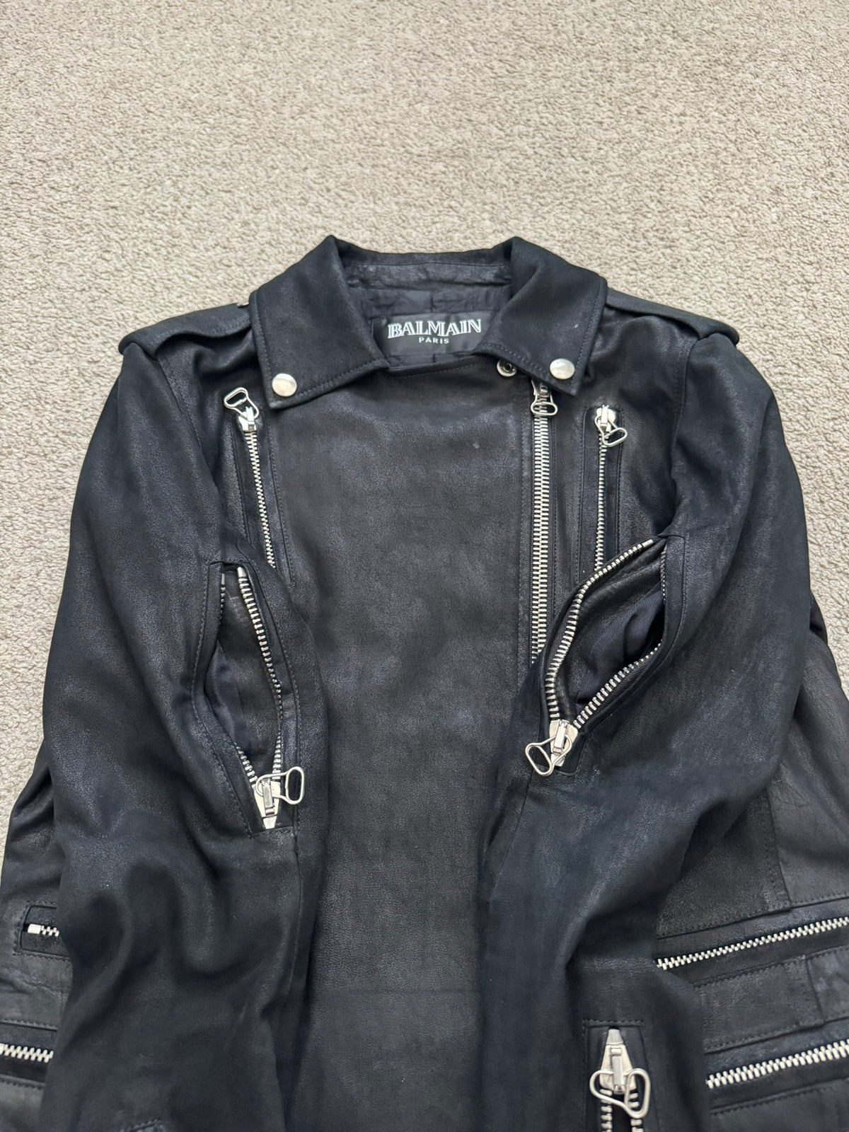 AW09 Balmain by Christophe Decarnin Goatskin Leather Perfecto Jacket