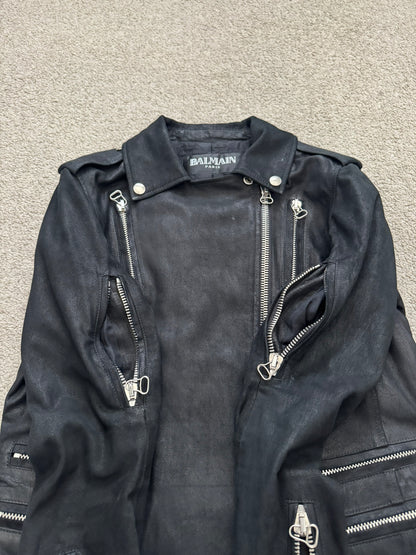 AW09 Balmain by Christophe Decarnin Goatskin Leather Perfecto Jacket