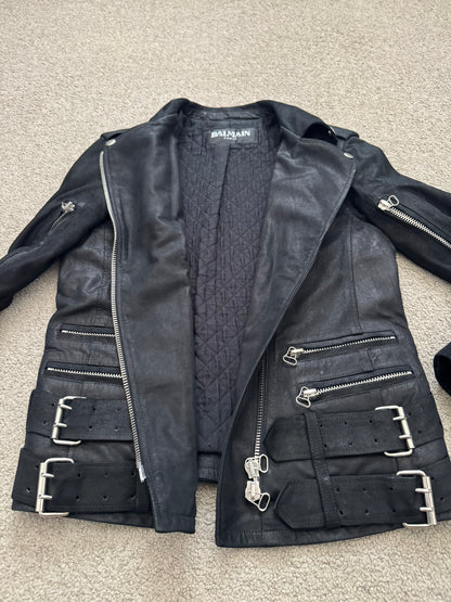 AW09 Balmain by Christophe Decarnin Goatskin Leather Perfecto Jacket