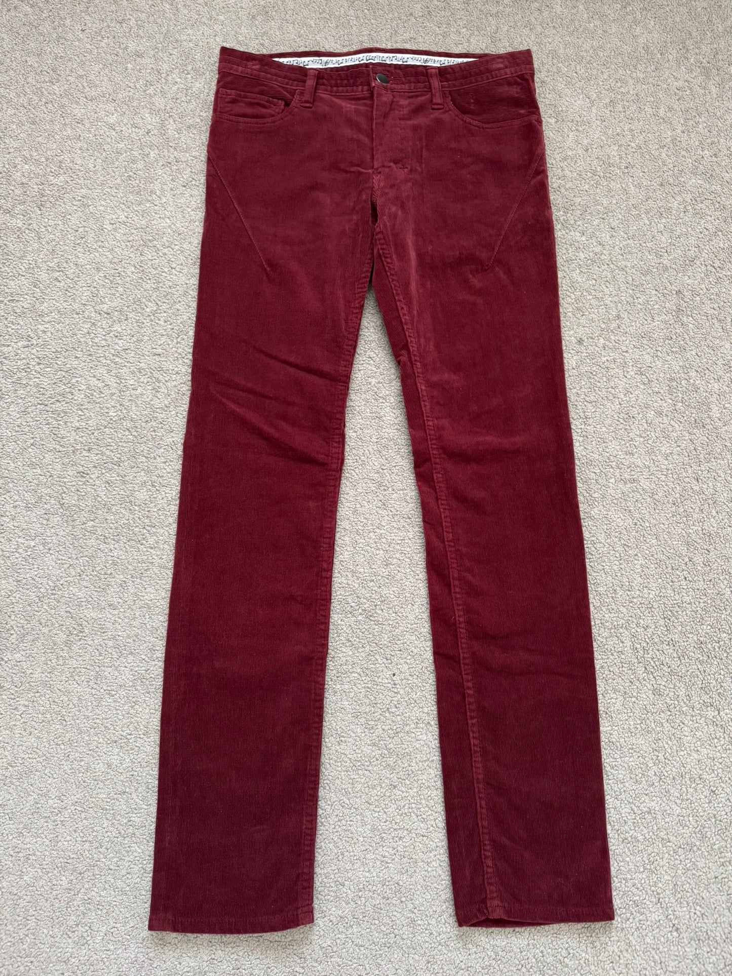AW09 Number (N)ine Red Crying Heart Corduroy Pants