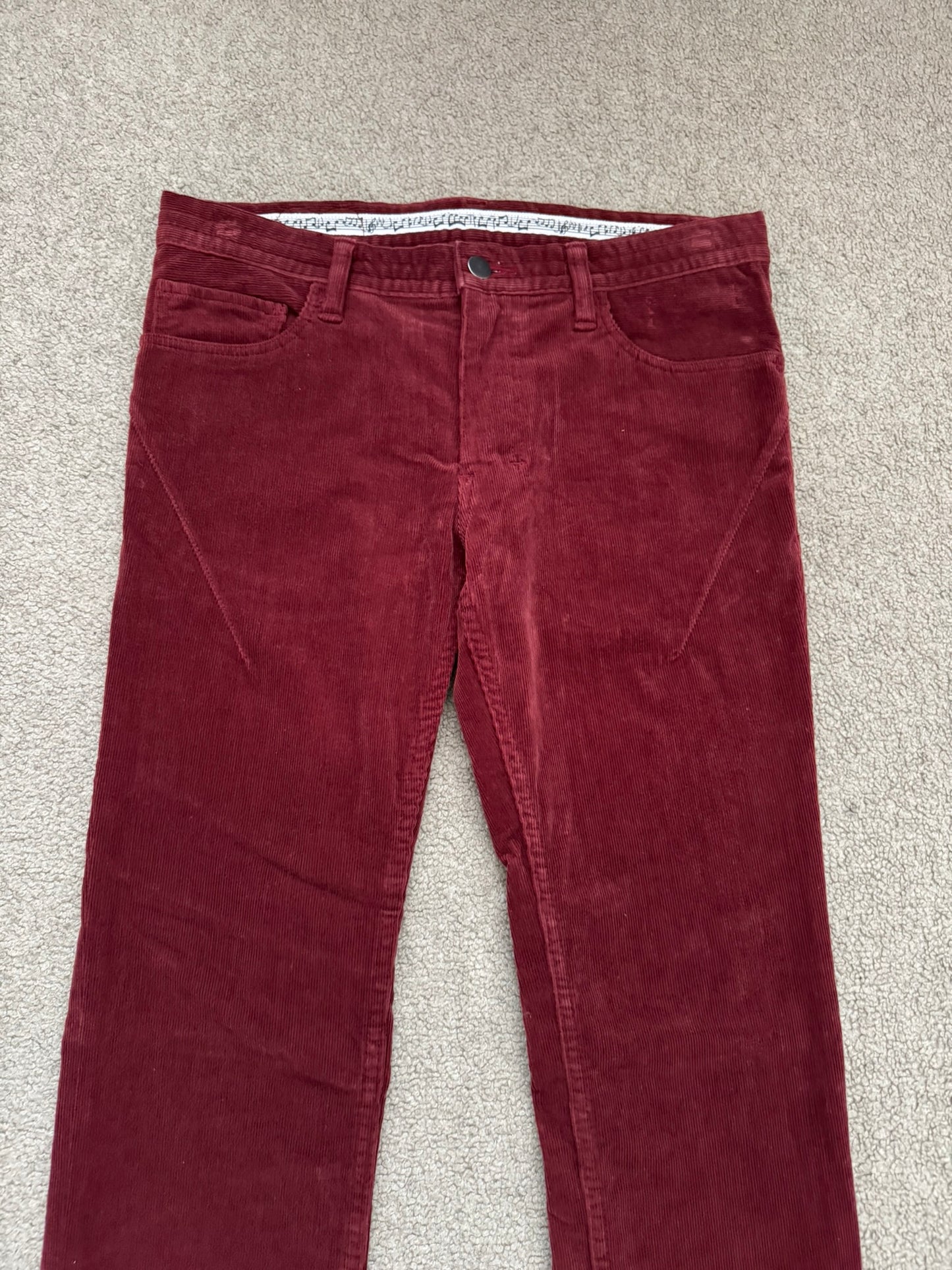 AW09 Number (N)ine Red Crying Heart Corduroy Pants