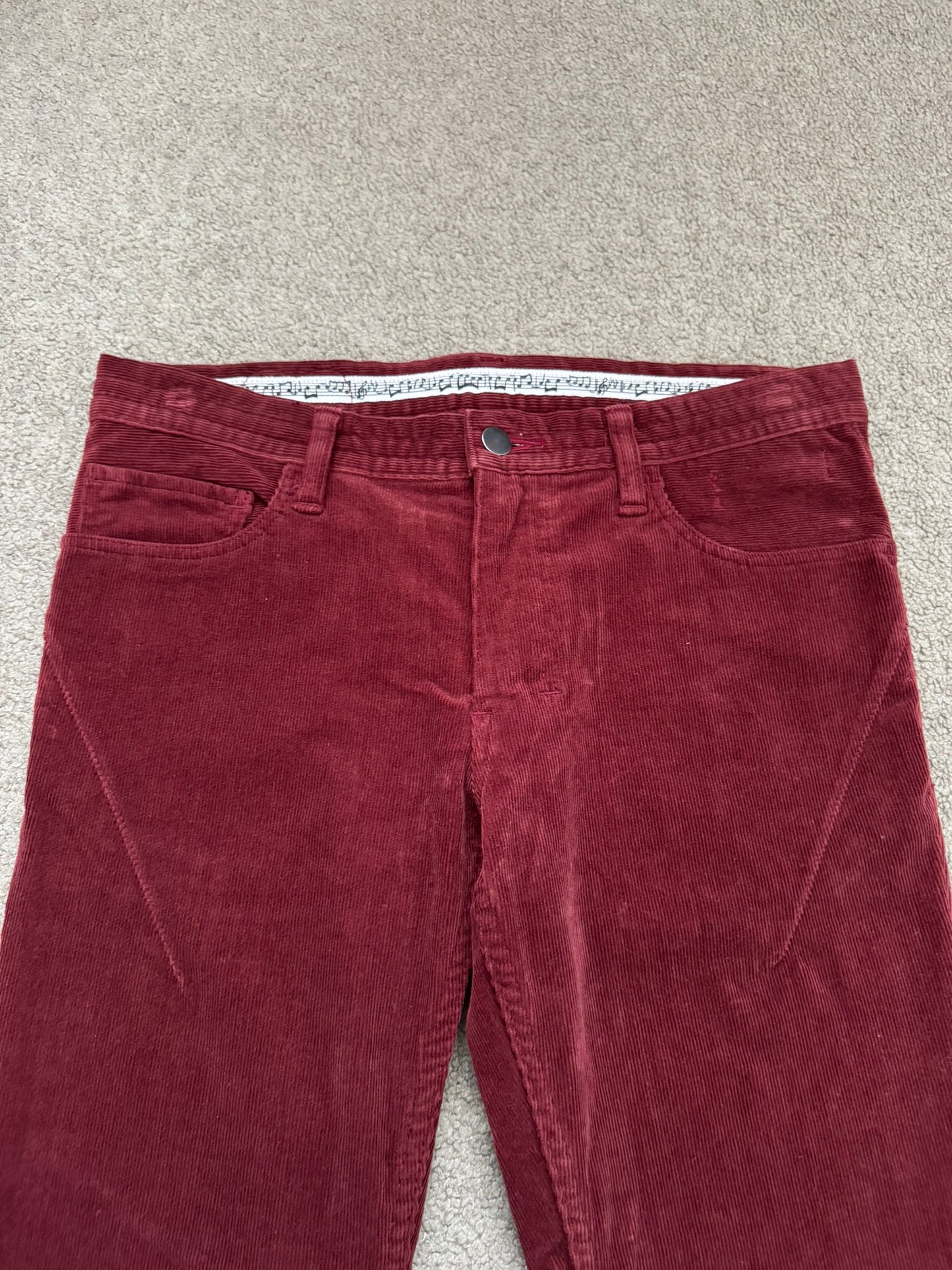 AW09 Number (N)ine Red Crying Heart Corduroy Pants