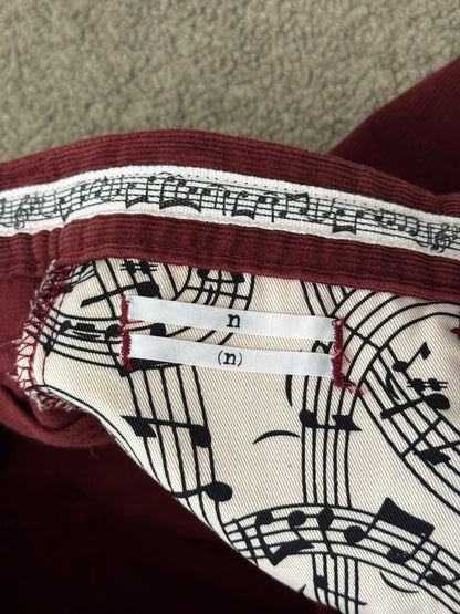 AW09 Number (N)ine Red Crying Heart Corduroy Pants