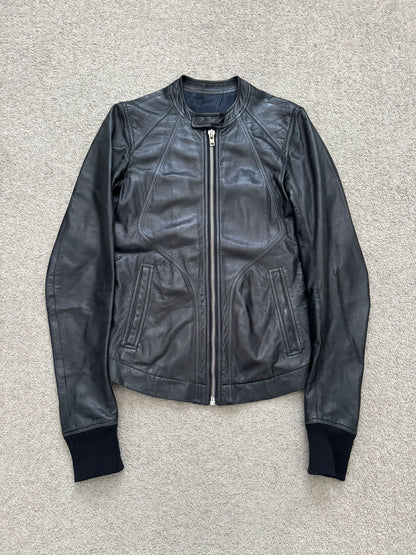 SS14 Rick Owens Mainline Lambskin Intarsia Leather Jacket