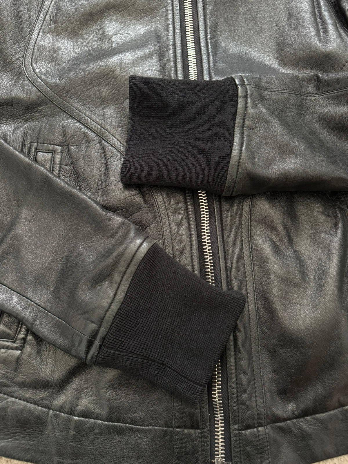 SS14 Rick Owens Mainline Lambskin Intarsia Leather Jacket