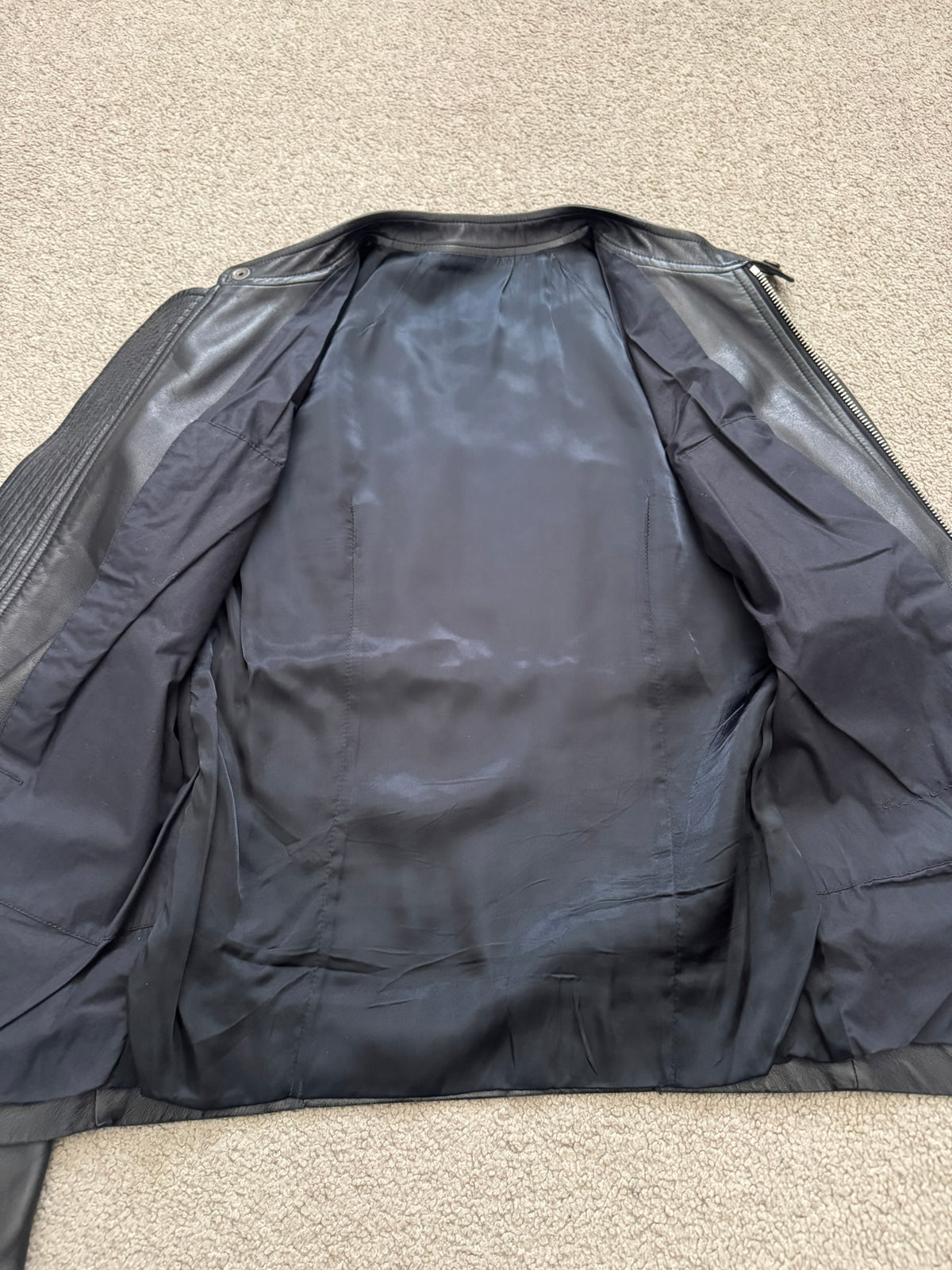 SS14 Rick Owens Mainline Lambskin Intarsia Leather Jacket