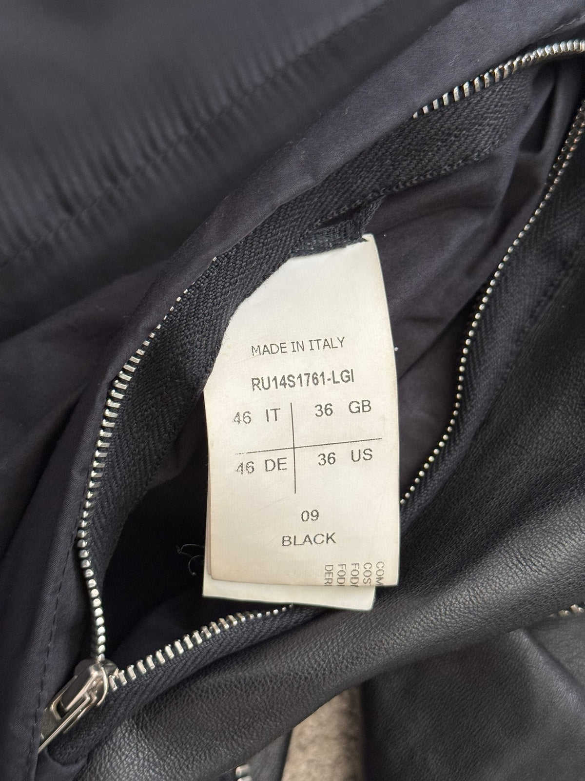 SS14 Rick Owens Mainline Lambskin Intarsia Leather Jacket