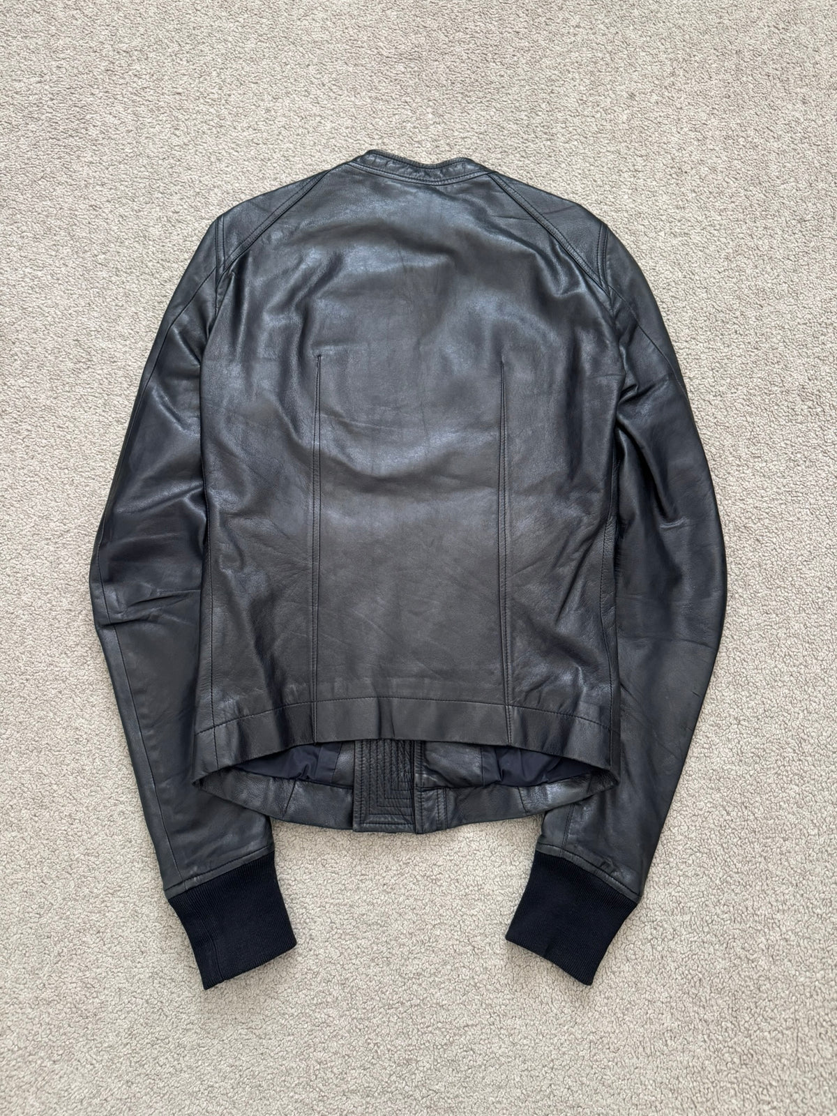 SS14 Rick Owens Mainline Lambskin Intarsia Leather Jacket