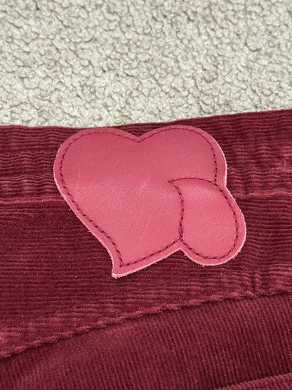 AW09 Number (N)ine Red Crying Heart Corduroy Pants