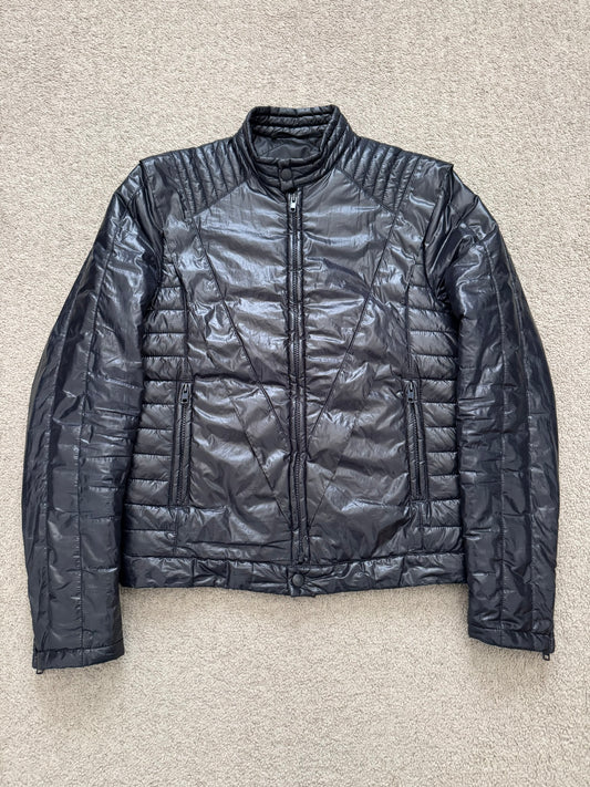 AW08 Maison Margiela “Thriller” Navy Quilted Puffer Biker Jacket
