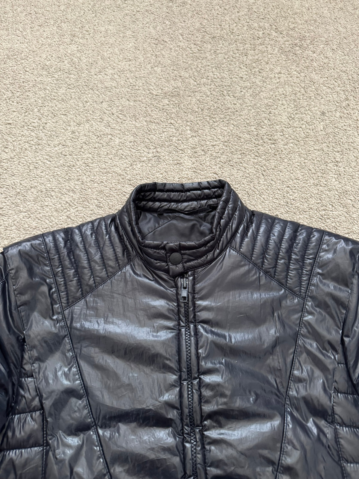 AW08 Maison Margiela “Thriller” Navy Quilted Puffer Biker Jacket