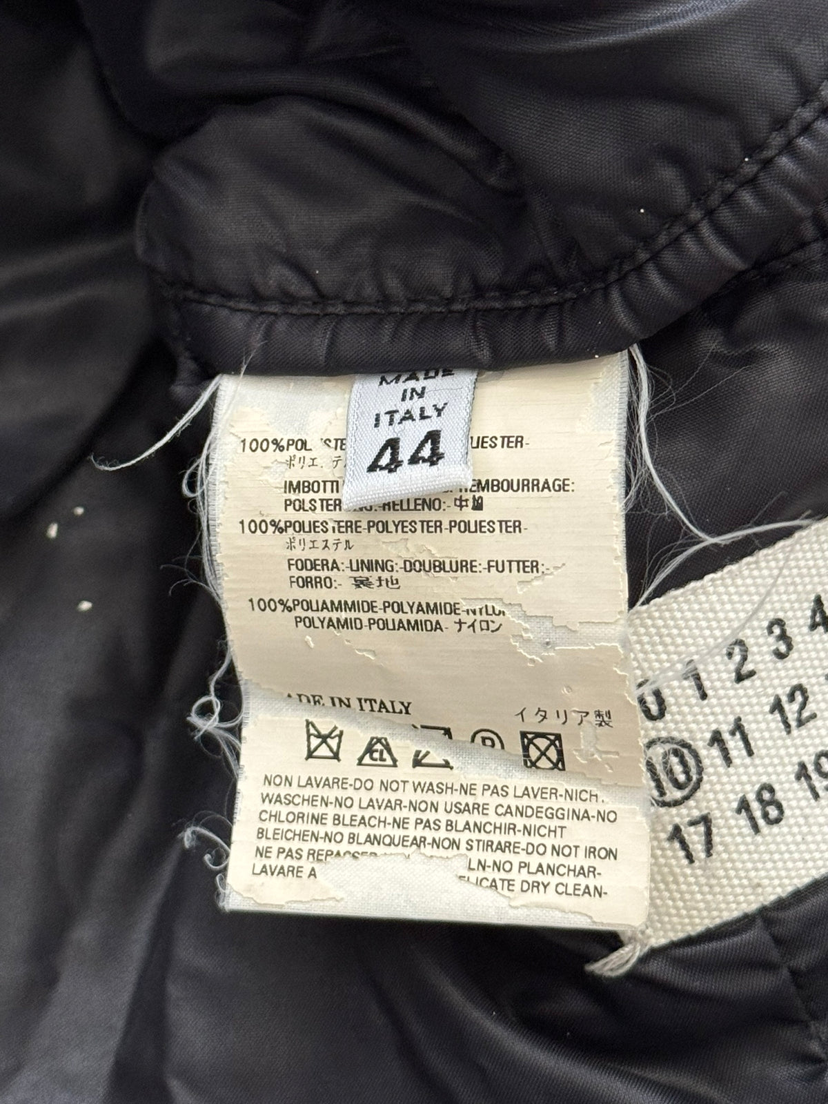AW08 Maison Margiela “Thriller” Navy Quilted Puffer Biker Jacket