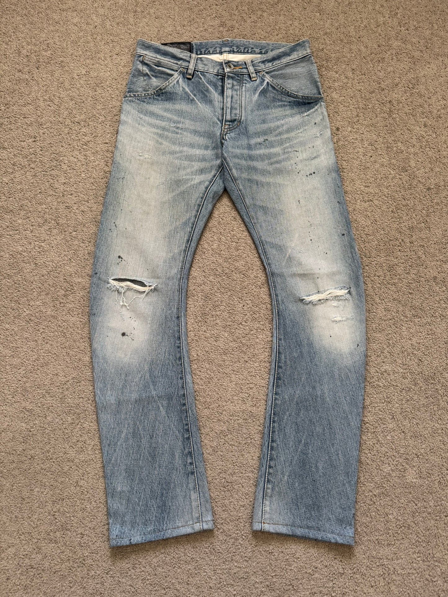 Kazuyuki Kumagai Attachment J-Cut Painted Denim Jeans