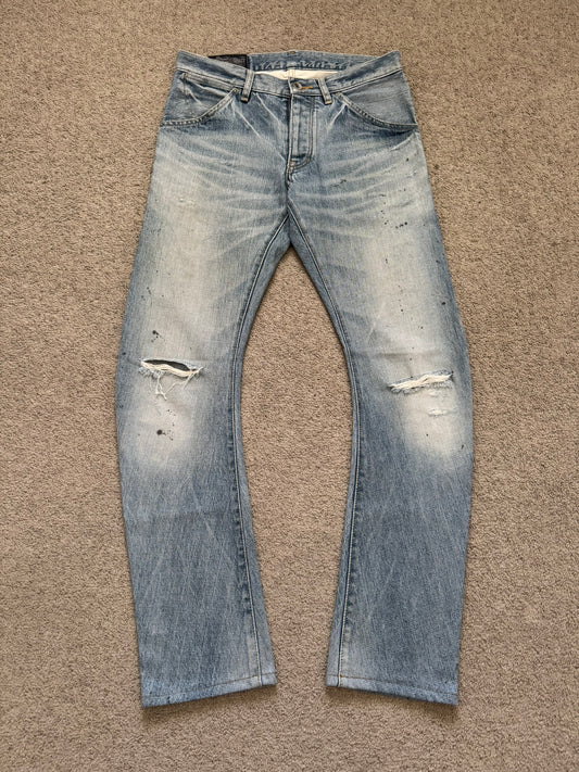 Kazuyuki Kumagai Attachment J-Cut Painted Denim Jeans