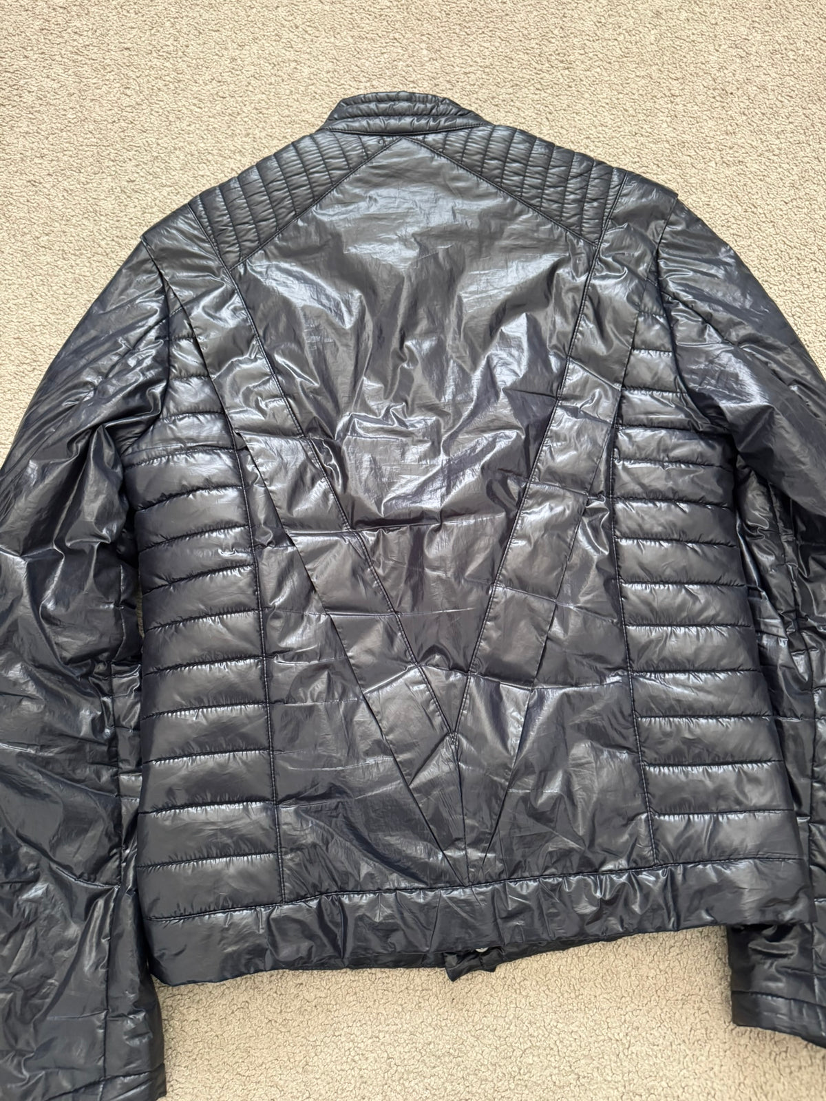AW08 Maison Margiela “Thriller” Navy Quilted Puffer Biker Jacket