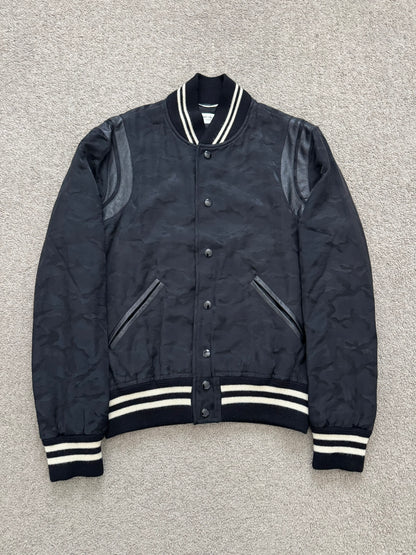 SS16 Saint Laurent by Hedi Slimane Camo Teddy Varsity Jacket