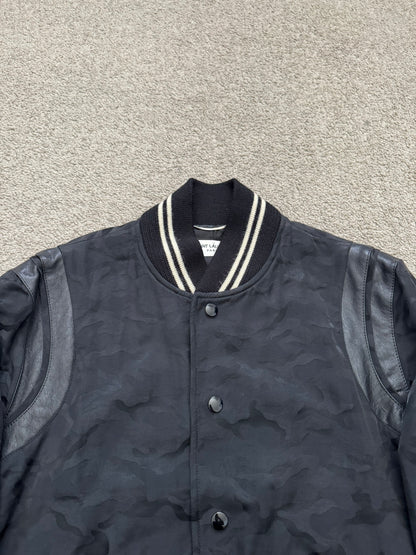SS16 Saint Laurent by Hedi Slimane Camo Teddy Varsity Jacket