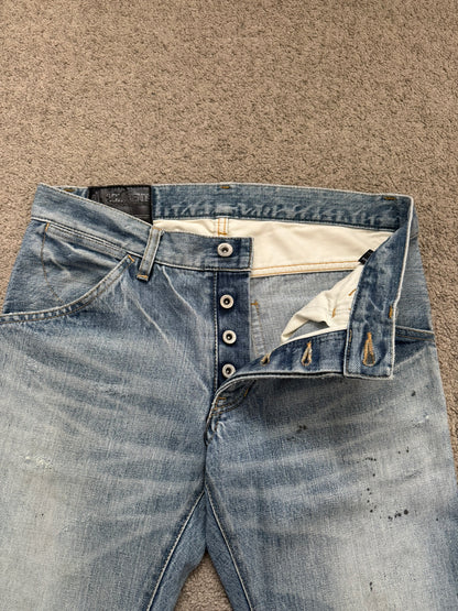Kazuyuki Kumagai Attachment J-Cut Painted Denim Jeans