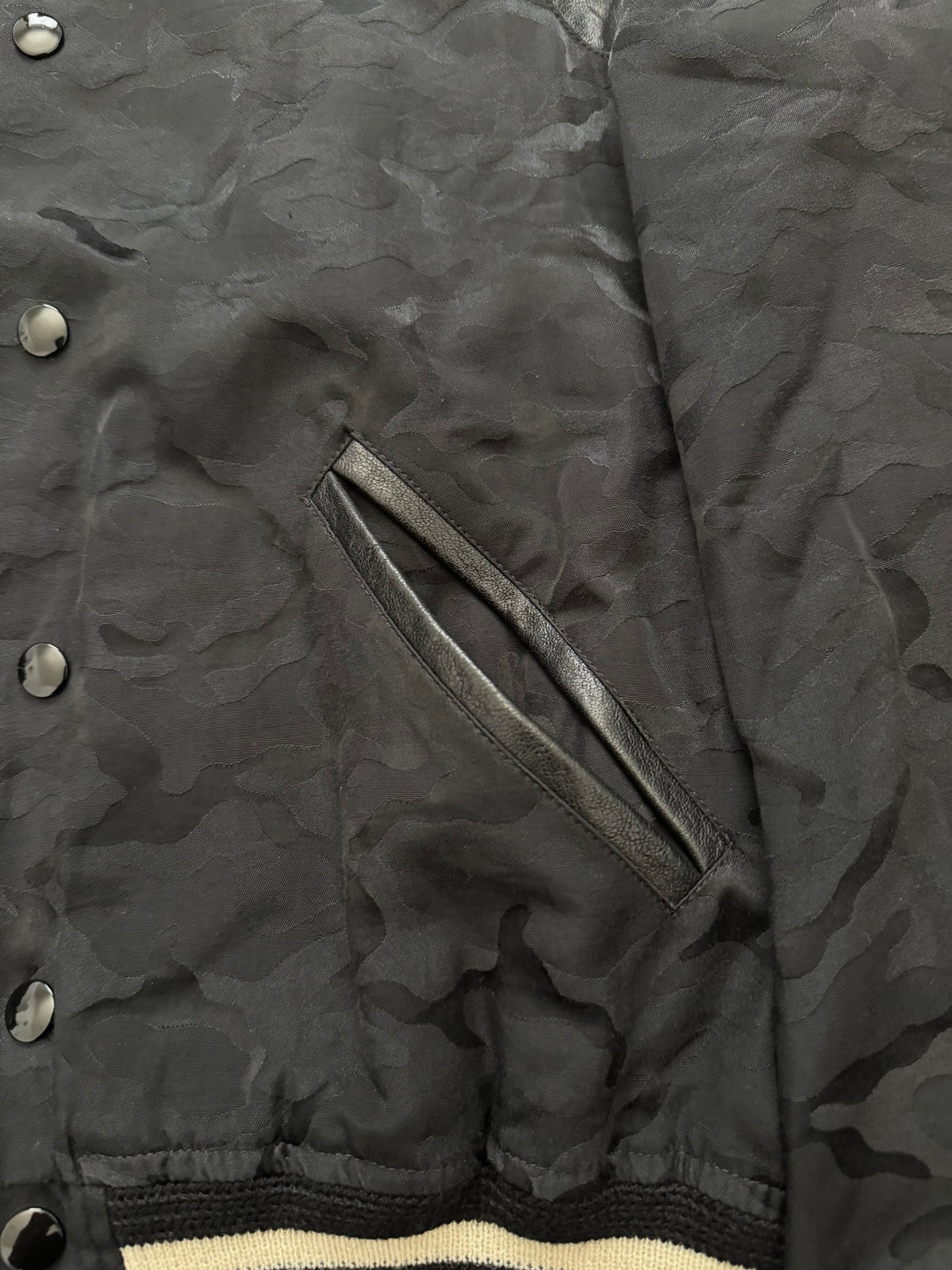SS16 Saint Laurent by Hedi Slimane Camo Teddy Varsity Jacket