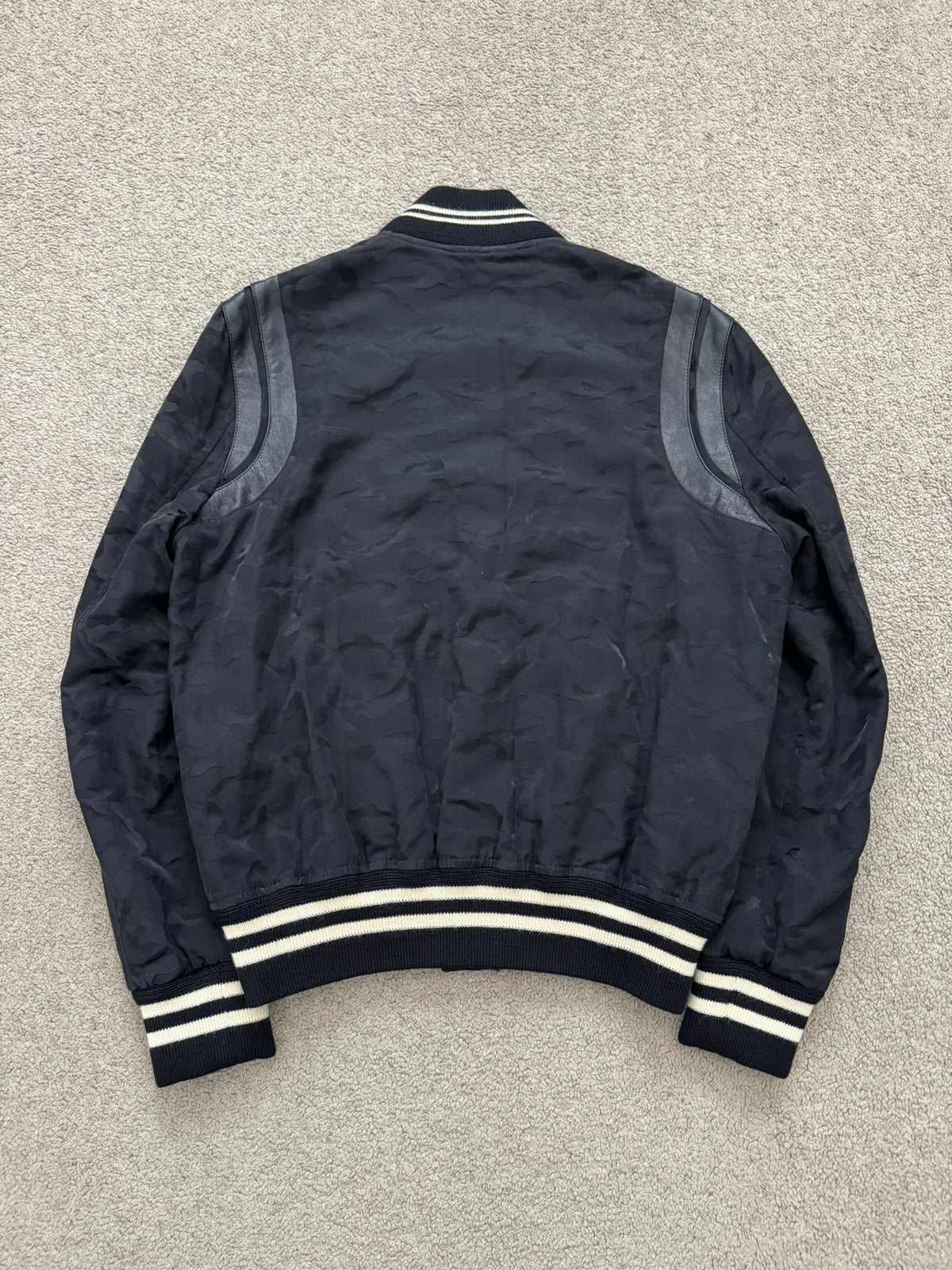SS16 Saint Laurent by Hedi Slimane Camo Teddy Varsity Jacket