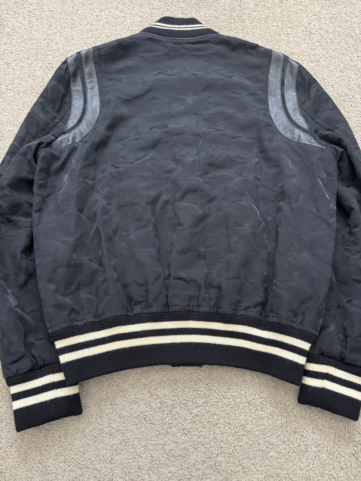 SS16 Saint Laurent by Hedi Slimane Camo Teddy Varsity Jacket