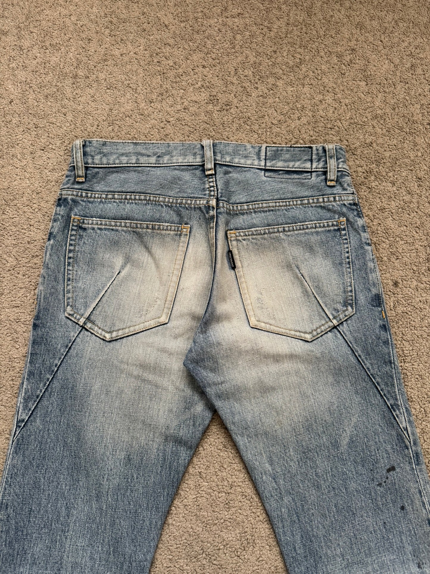 Kazuyuki Kumagai Attachment J-Cut Painted Denim Jeans