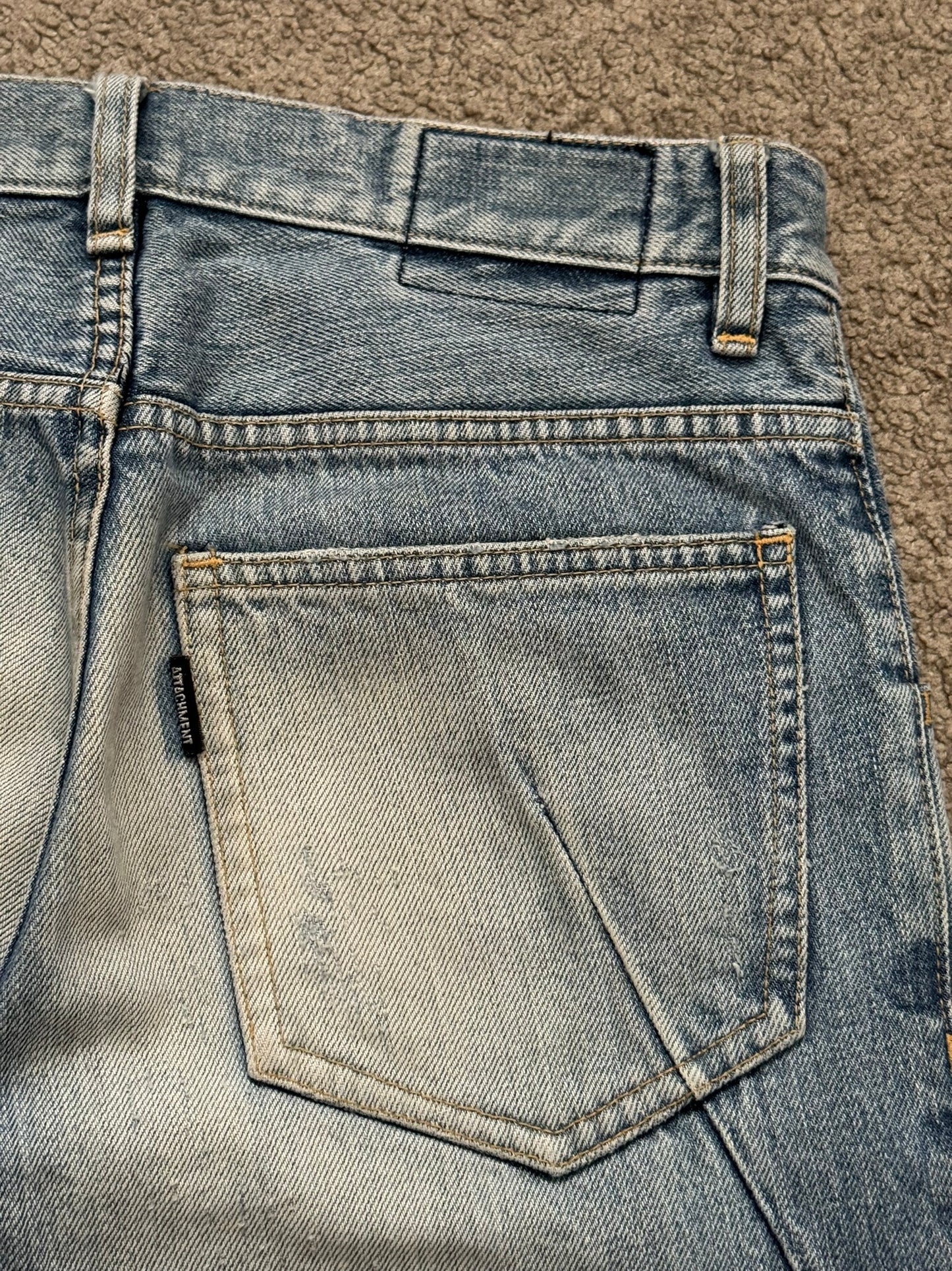 Kazuyuki Kumagai Attachment J-Cut Painted Denim Jeans
