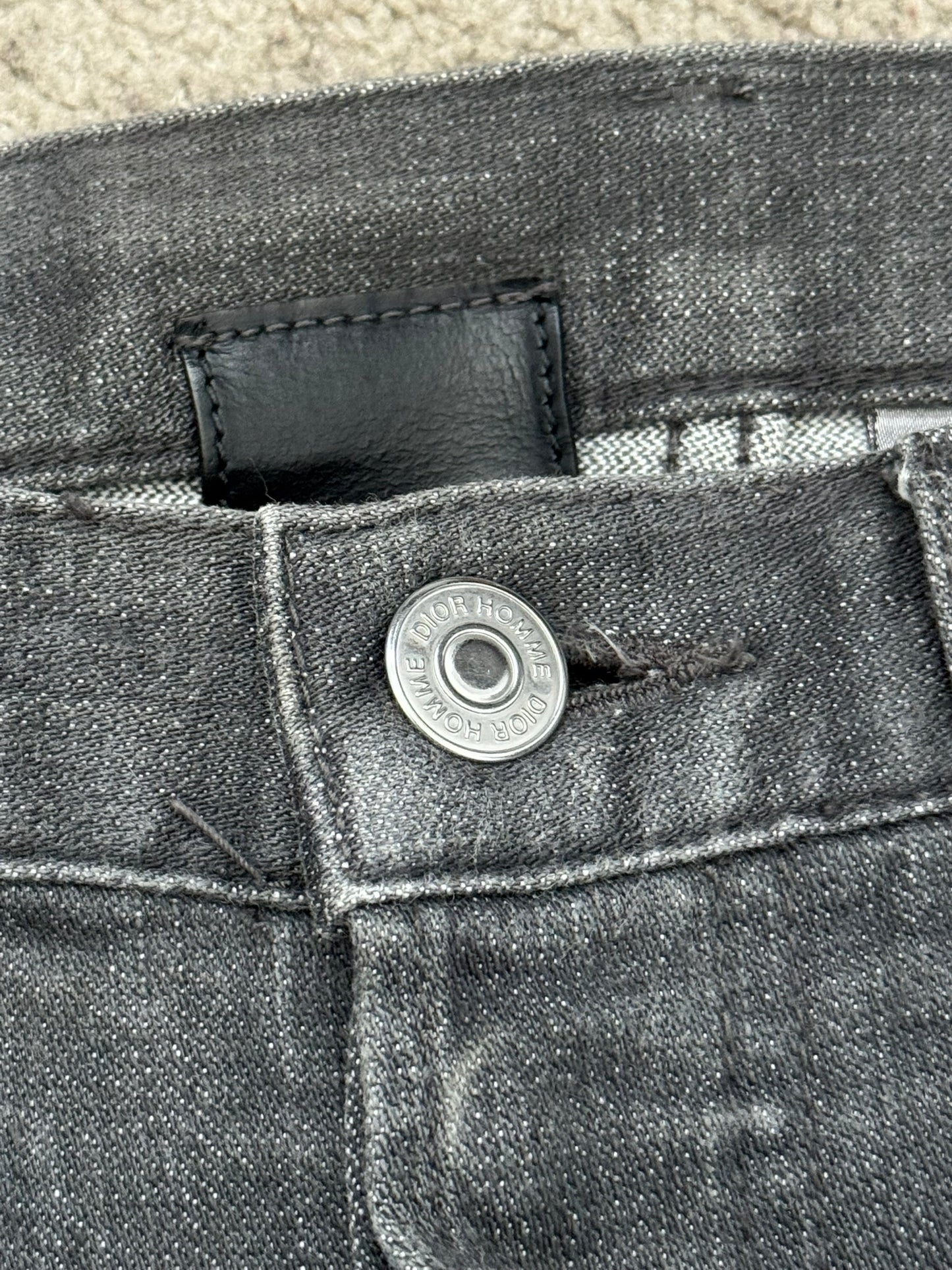 SS08 Dior Homme by Kris Van Assche MIJ Grey Glitter Denim Jeans